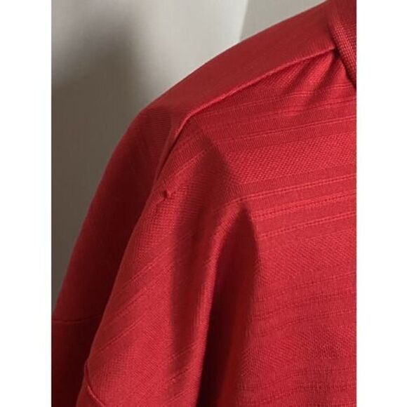 Adidas Climalite Men's Size X-Large Polo Shirt Golf Short Sleeve Red Striped - Picture 5 of 6